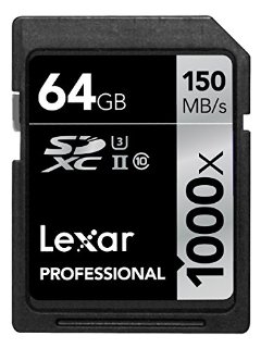 Lexar Professional Scheda di Memoria SDXC UHS-II, Velocità 1000x, 64 Gb, LSD64GCRBEU1000
