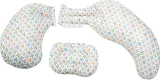 Boppy - Cuscino Total Body 3 in 1, colore silver leaf