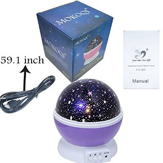 New Generation-Sterne-Beleuchtungslampe 4 LED-Korne 360 Grad Romantik Zimmer Rotating Kosmos-Stern-Projektor für Weihnachten (Purple) (porpora)