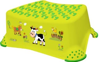 OKT Pedana scalino antiscivolo per bambini Funny Farm, colore: verde