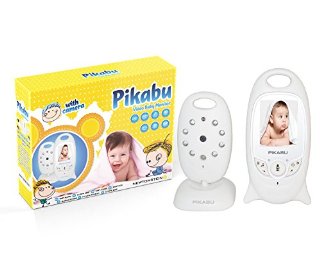 Pikabu - Allarme Digitale per Neonato Wireless con Monitor a colori LCD di 2 pollici + Fotocamera, Video, Audio bidirezionale, Visione Notturna e 8 suoni lullaby (manuali italiani) CE Sicurezza Certificata