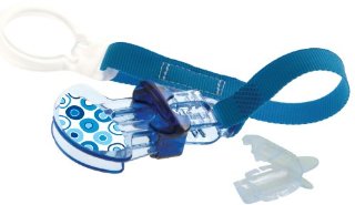 Mam SS1202 - Clip per ciuccio con custodia per tettarella, colore: Blu