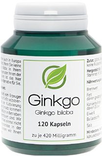 Ginkgo (Ginkgo biloba) 120 Capsule (420 mg) in barattolo salva aroma - ORGANICO