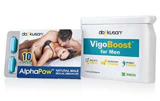 MIGLIOR PRODOTTO - AlphaPow Pillole blu Booster Pack con VigoBoost alta concentrazione, per un aumento dell intensita della libido maschile e il miglior Supplemento Naturale per aumentare nell uomo la virilità sessuale, aumentando l'energia sessuale, aumenta la quantita dello sperma, and vi dara una piu lunga e potente erezione