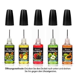 Salcar liquido, una confezione (5 flaconi da 10 ml) per sigarette elettroniche/sigaretta elettronica all'aroma Mela Smoothie, Kiwi Smoothie, Ananas Smoothie, Papaiae Smoothie e Anguria Smoothie, senza nicotina né tabacco