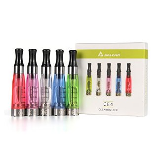 Salcar® 5x CE4 atomizzatore per sigaretta elettronica, da 2,4 ± 0,2 Ohm, 1,6 ml, tutti i modelli con stoppini 510,senza nicotina, in diversi colori