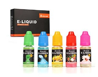 Salcar liquido, una confezione (5 flaconi da 10 ml) per sigarette elettroniche/sigaretta elettronica all'aroma Mango Smoothie, Litschi Smoothie, Blue Sea, Hulk e Honey, senza nicotina né tabacco