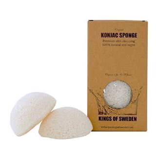 Kings of Sweden Konjak - spugna naturale viso (2 x confezione) spugnetta di pulizia per tutti i tipi di pelle, 100% naturale, vegana, sostenibile, perché completamente biodegradabile