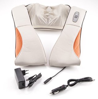 MemoryStar MG500 Shiatsu Massager del collo con spalla tecnologia Collo massaggiatore massaggiatore funzione di calore di calore Shiatsu - MARCHIO TEDESCO -Collo massaggio cuscino di massaggio del collo della spalla cinghia di massaggio dispositivo a infrarossi con adattatore per auto / autoveicolo