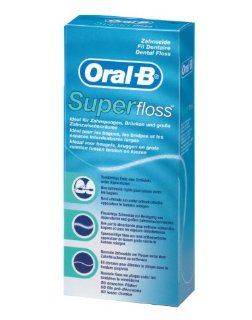 Oral-B, Filo interdentale Superfloss, 4 confezioni da 50 pz.