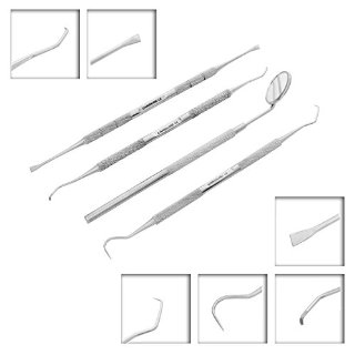 4 Pezzi dentistica Set - tartaro Calcolo Plaque rimozione di Dente Raschietto - specchio dentale Scaler Set