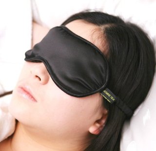 100% Seta Mascherina per dormire 100% Silk Sleep Eye Mask, colore: Nero