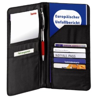 HAMA Organizer Documenti da Auto, Nero, 7783970