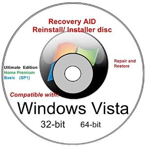 Windows Vista All Versions 32 64-bit SP1 New Full Re install Operating System Boot Disc - Repair Restore Recover DVD