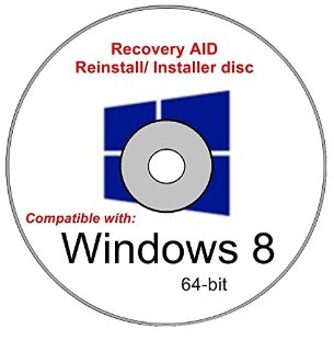 Windows 8 64 Bit New Re install Operating System Boot Disc - Repair Restore Recover DVD