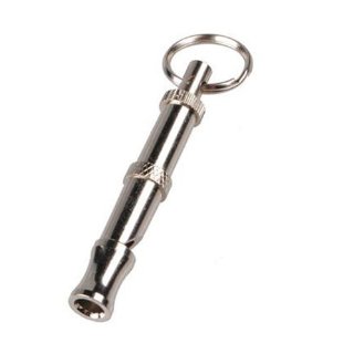 SODIAL (R) Pet Dog Training regolabile fischio sano ultrasonico di Keychain dell'anello chiave 55 millimetri Nuovo