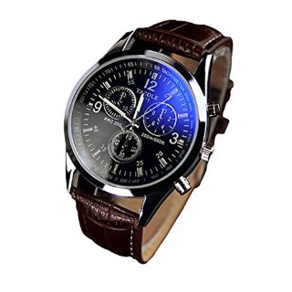 tongshi Luxury Fashion Ecopelle Blu Ray vetro orologi analogici Mens quarzotongshi