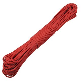 SODIAL (R) 100 piedi 7 Strand 550 Sopravvivenza Bushcraft Paracord dei paracadute Cord Lanyard TIPO III - Red