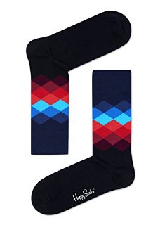 Happy Socks Faded Diamond Socks - Black