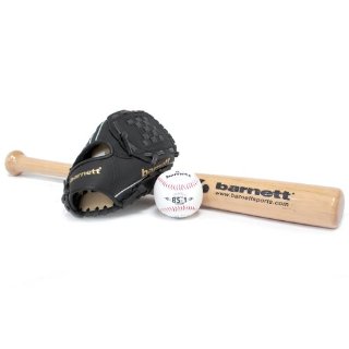 barnett BGBW-3 kit baseball mazza in legno, guanto, palla youth (BB-W 24, JL-102, BS-1)