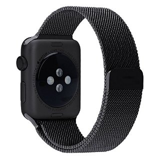 Commenti per Cinturino Apple Watch 42mm Nero, PUGO TOP® Loop in Maglia Milanese Acciaio Inossidabile con Chiusura Magnetica Regolabile Bracciale Strap Band for Apple Watch Sport & Edition 42mm Nero