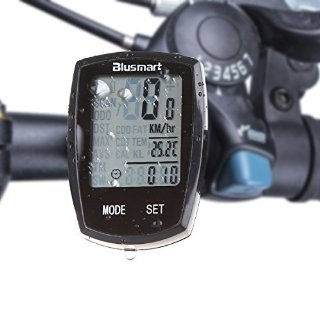 Blusmart LCD Bici tachimetro Impermeabile ciclocomputer Sport wireless(Nero)