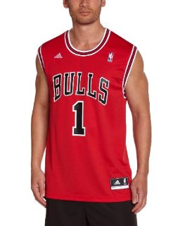 adidas, Maglietta Uomo International Chicago Bulls Derrick Rose NBA Replica