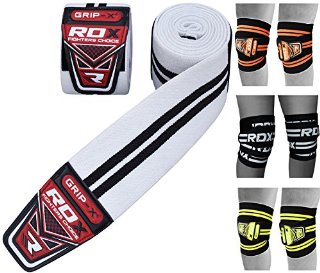 RDX Elastiche Ginocchio Bandage Involucri Pesistica Cinghie Powerlifting Guardia Maniche Pads Gym