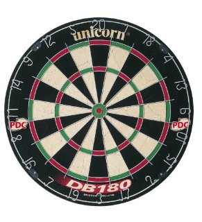 Unicorn - DB 108, Tabellone per freccette, colore: Nero/Bianco/Rosso/Verde