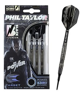 Freccette (3 pezzi) Power 8Zero, 20 g, Black Titanium Phil Taylor Target