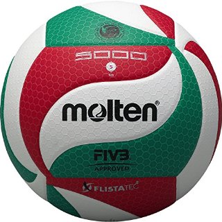 Molten - V5M5000, Pallone da pallavolo, colore: Bianco/Verde/Rosso
