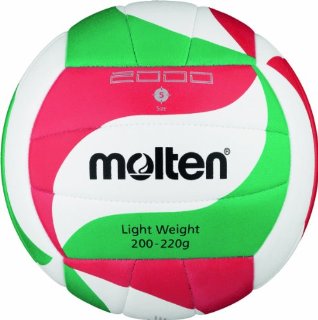 Molten - V5M2000-L, Pallone da pallavolo, colore: Bianco/Verde/Rosso