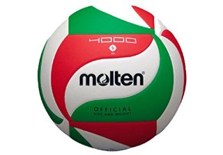 Molten - V5M4000, Pallone da pallavolo, colore: Bianco/Verde/Rosso