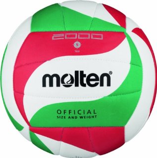Molten, Pallone da pallavolo, Bianco (Blanc/vert/rouge), Misura 5