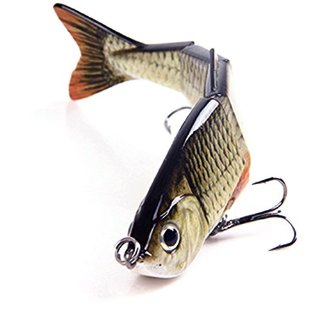 Lixada esche artificiali/ realistico pesca esca /Swimbait/ esca snodato con pesce gancio --4 segmenti,12 cm,17 grammi