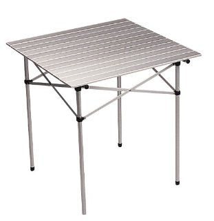 Cao - Tavolo a stecche, pieghevole e arrotabile, in alluminio
