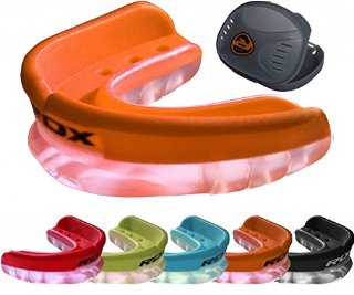 RDX Aria Flusso Tri Bite Gomma Scudo Bocca Guardia Boxe MMA Junior Adulto Rugby Scatola