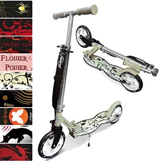 physionics Monopattino scooter due ruote regolabile per adulti e bambini modello a scelta (Crazytown)
