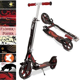 physionics Monopattino scooter due ruote regolabile per adulti e bambini modello a scelta (Dragon)