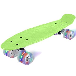 SKATEBOARD RETRO ANNI 70 RESISTENTE CON 4 RUOTE COLORE A SCELTA (verde)