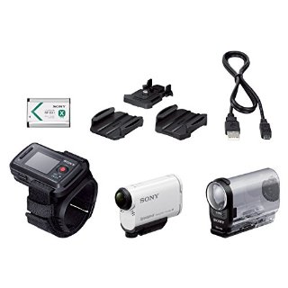 Sony HDR-AS200VR Action Camera con Kit Telecomando Live View, Sensore CMOS Exmor R da 8,8 Megapixel, Obiettivo Zeiss Tessar, Wi-Fi, NFC, GPS, Bianco