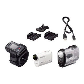 Sony FDR-X1000VR Action Camera 4K con Kit Telecomando Live View, Sensore CMOS Exmor R da 8,8 Megapixel, Obiettivo Zeiss Tessar, Wi-Fi, NFC, GPS, Bianco