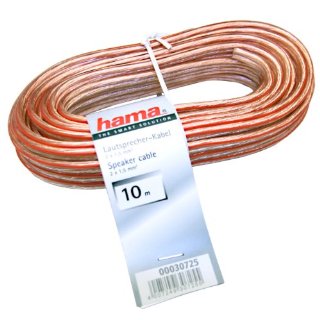 HAMA Cavo audio in matassa 2 x 1,5 mm, 10 metri