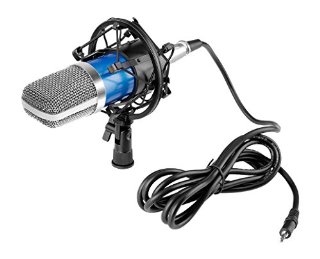 Neewer® NW-700 Professionale Studio Radiotelevisivo & Registrazione Microfono Set include (1) NW-700 Professionale Microfono a Condensatore + (1) Microfono Shock Mount di Metallo+ (1) Tappo di Schiuma a Sfera Anti-vento+ (1) Microfono Cavo di Alimentazione (Blu)