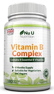 complesso di vitamina b 180 compresse (6 mese approvvigionamento) - 100% GARANZIA SODDISFATTI O RIMBORSATI - Contiene tutte le Eight Vitamine Del Gruppo B in 1 Compressa, vitamine B1, B2, B3, B5, B6, B12, D-biotina & Acido Folico