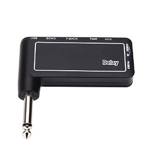 Andoer® Mini Chitarra Elettrica Ricaricabile Plug Headphone Amp Amplificatore Digital Delay Effetto Chitarra Accessorio