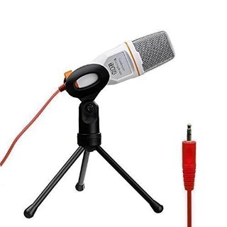 Tonor Professionale Microfono a condensatore cardioide con supporto Mic Sound Studio Recording per PC Laptop Computer Bianco