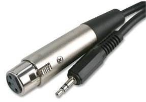 Rhinocables - Cavo audio XLR boccola a 3 poli (femmina) per connettore jack 3,5 mm, stereo, da microfono a PC, 2 m