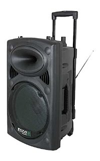 Ibiza PORT12VHF-BT  Impianto Audio Portatile Cassa Attiva, 700 Watt, Ingressi USB SD Mp3 con Funzione Recording, 2 Microfoni, Batteria Integrata, Telecomando, 12'', Nero