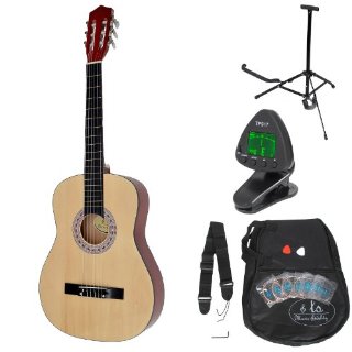 TS Ideen 5330 Chitarra Classica da Concerto, Completa di Accessori, Dimensioni Regolari, Legno naturale